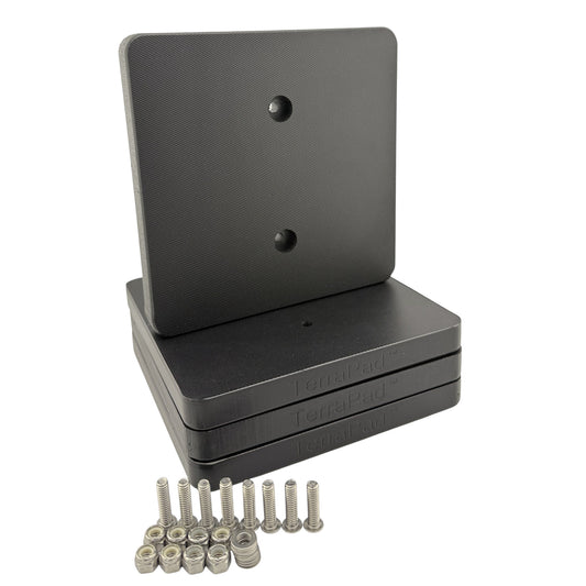 RV Stabilizer Jack Pad Kit – Engineered Polymer- Stainless Steel, 4-Pack (Large)