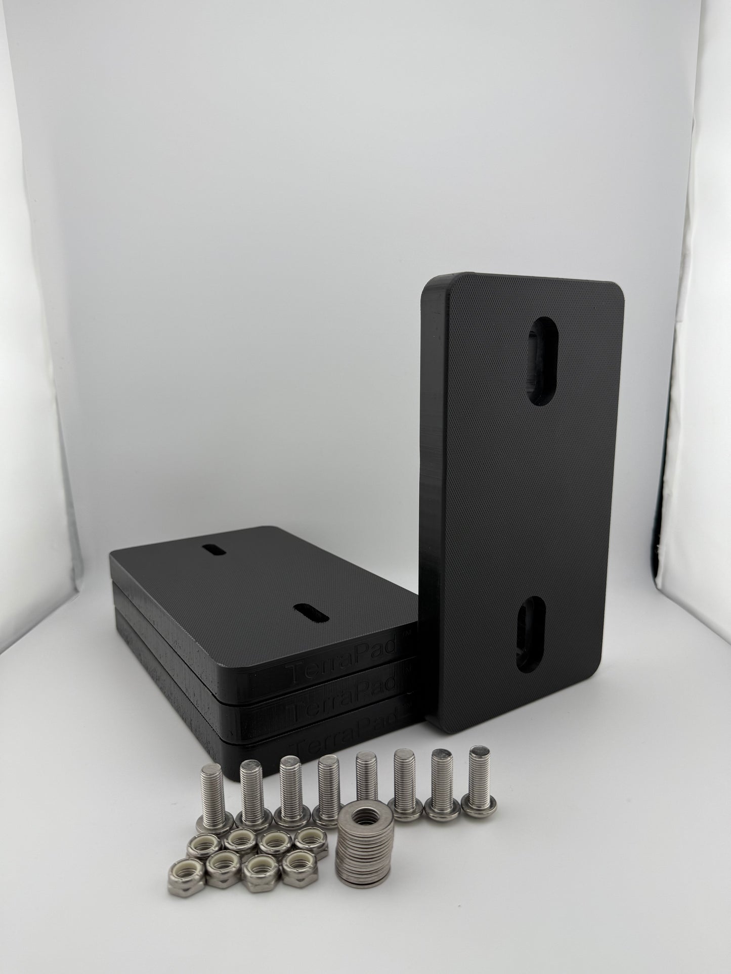 RV Stabilizer Jack Pad Kit – Engineered Polymer - Stainless Steel Hardware, (Bowtie)